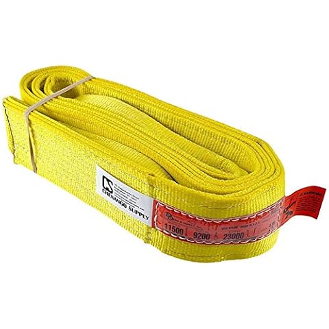 DD Sling. Multiple Sizes in Listing! (USA Made) 4" x 12', 2 Ply, Nylon Lifting Slings, Eye & Eye, Heavy Duty, 6400 lbs Vert, 5,100 Choker, 12,800 Basket (USA Nylon) (4in x 12ft) Cover
