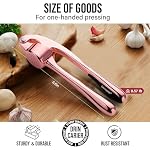 Kitchen Garlic Press, Rust Proof & Dishwasher Safe Garlic Mincer, Durable Garlic Crusher, Easy to Clean and Squeeze, Rose - Image 7