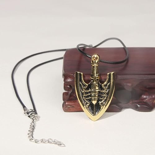 Vista 5 de FunBoat JJBA JoJo - Collares de flecha con soporte Jotaro Kars piedra roja de Aja Regalos de Navidad Cosplay para niños, niñas, adolescentes