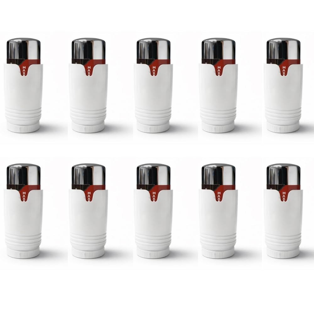 Valvola termostatica per termosifone, testa TRV M30 x 1,5, colore bianco cromato, testa di ricambio per termostato per controllo della temperatura, valvola di riscaldamento, confezione da