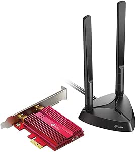 TP-Link Archer TX3000E AX3000 Wi-Fi 6 Bluetooth 5.2 PCI Express Adapter with Two Antennas, with Magnetized Antenna Base. Low-Profile Bracket Included (Archer TX3000E)