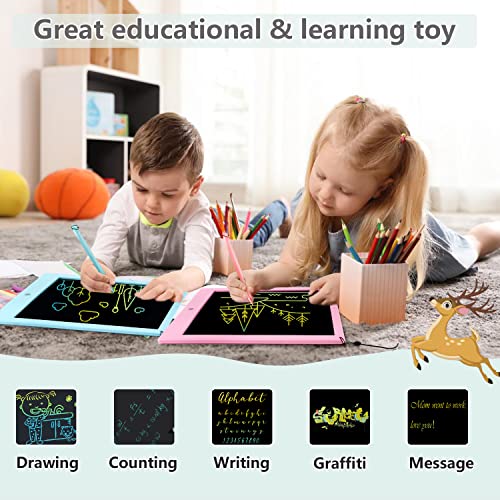 Kids Toys LCD Writing Tablet: 10 inch Drawing Coloring Doodle Board Toddler 1-3 2-4 6-8 Learning Pad Educational Toy Travel Essentials Activities Game Birthday Gift Age 2 3 4 5 6 7 8 Year Old Boy Girl - Thumbnail 3