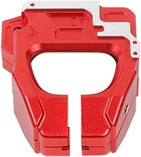 Key Fob Cover 2 Buttons Key Shell Case Aluminium Alloy Remote Key Holder for Jeep Wrangler JK 2007-2017/Compass 2008-2016/Patriot 2011-2016 (Red)