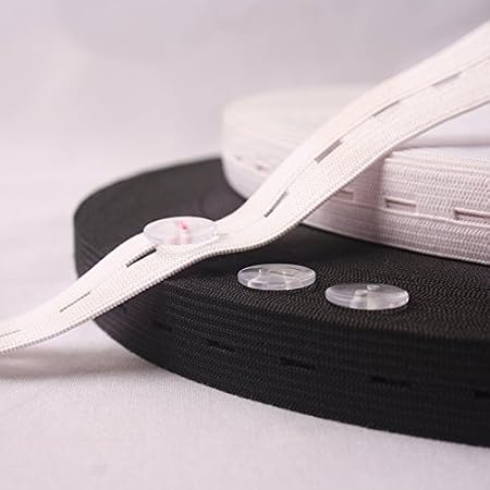 30 Yards Boutonnière Élastique 3 Couleurs - Cordon Élastique Avec Boucles Pour Couture, Robes Et Rideaux