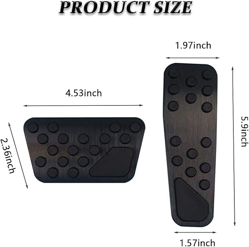 Miniatura 7 de Cubierta de pedal de aleación de aluminio antideslizante para Dodge Challenger 2009-2022 Charger 2010-2020 Chrysler 300 300C 2010-2016 sin