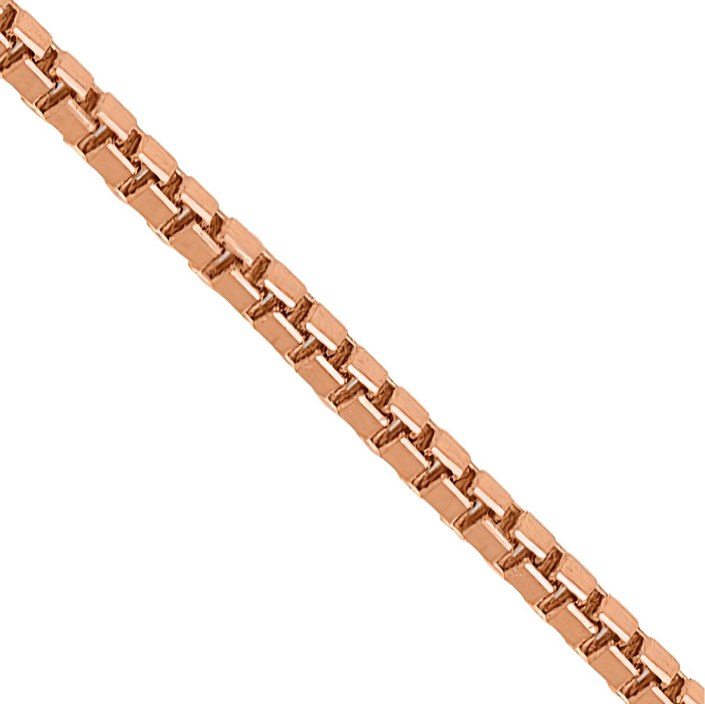 IceCarats 10K Solid Rose Gold 0.7mm Dainty Link Box Chain Necklace Polished