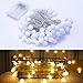 Produktbild LED Lichterkette 10m 80 LED, Twinkle Globe Lichterkette, Batteriebetriebene Lichterketten im Freien, Wasserdichte Lichterkette Glühbirnen für Weihnachten, Innen und Außen Deko(Warmweiß)