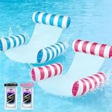 Colchoneta Piscina XL,2pcs Flotadores Piscina 4 in 1Múltiple con Respaldo...