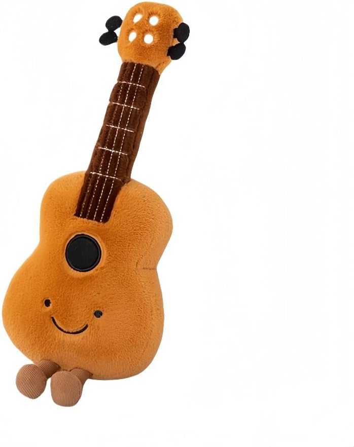 14.9" Guitar Plush Toy Soft Stuffed Rock Star Plushes Musical Instrument Throw Pillow Gift for Kids Party Birthday Decoration