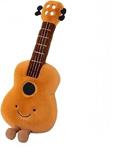 14.9" Guitar Plush Toy Soft Stuffed Rock Star Plushes Musical Instrument Throw Pillow Gift for Kids Party Birthday Decoration