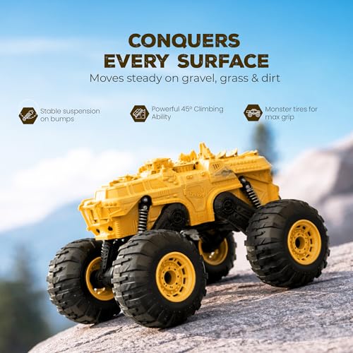 Image of Moon Rover Remote Control Car 4x4 | 1:12 Scale 40 KM /H High-Speed | 4WD Off-Road | 360 Rotation | 45 Climb | 2.4GHz Signal | 7.4V Rechargeable Battery Fun Learning Toy for 6-12 Year - Yellow