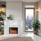 Elektrokamin mit Lamellenleisten ElectricSun LAMELIA Weiß, mit Soundeffekt, mit App, 3 Farbeinstellungen, B120xH102cm