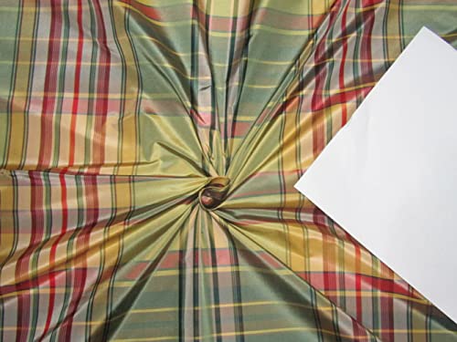 Taffetas de soie vert multicolore 137 cm TAFC28 pour haute couture