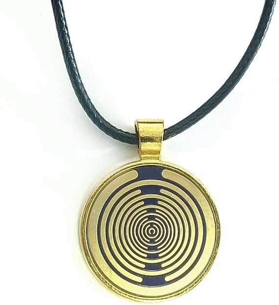 Lakhovsky MWO Disc Pendant Necklace Multi-Wave Oscillator Golden Plated Balancing Pendant A