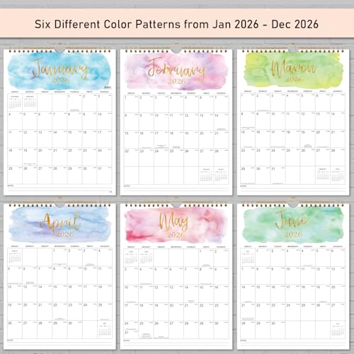 2026 wall calendar - hanging wall calendar 2026 from january 2026 - december 2026 11434 x 14634 twin-wire binding large blocks with julian dates perfect for planning