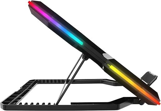 Rampage AD-RC13 Bellatrix RGB Laptop Soğutucu Stand 5 Fanlı, 2 USB Portlu, Ayarlanabilir Yükseklik, 15”-17” Notebook Uyumlu, Siyah