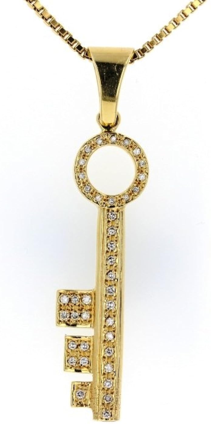 Key Pendant, Diamond Pendant, Yellow 