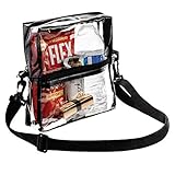 Clear Cross Body Messenger Tote Shoulder Bag Stadium Approved - With Long Adjustable Strap