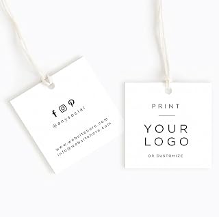 100PCS Custom Your Logo/Text Hang Tags,Personalized Your Own Design Tags for Clothes, Small Business,Gifts and Favors