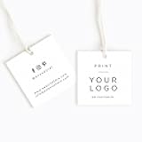 GICOHI 100PCS Custom Your Logo/Text Hang Tags,Personalized Your Own Design Tags for Clothes, Small Business,Gifts and Favors