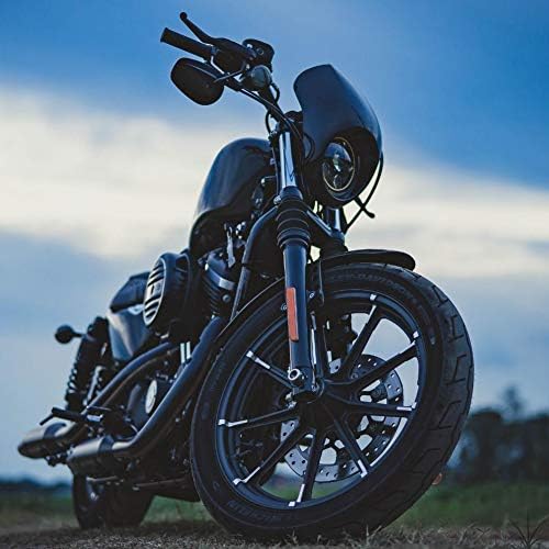 KaTur Osłona reflektora motocyklowego do reflektorów przednich, z uchwytem na widelec do Harley-Davidson Sportster, Café Racer, Drag Bike, Dyna FX/XL od 1973