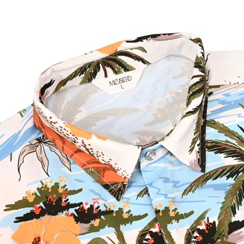 Image of Hawaiian Shirt for Men Tropical Shirts Summer Beach Button Down Short Sleeve Luau Aloha Floral Cruise Vacation Outfit 2026