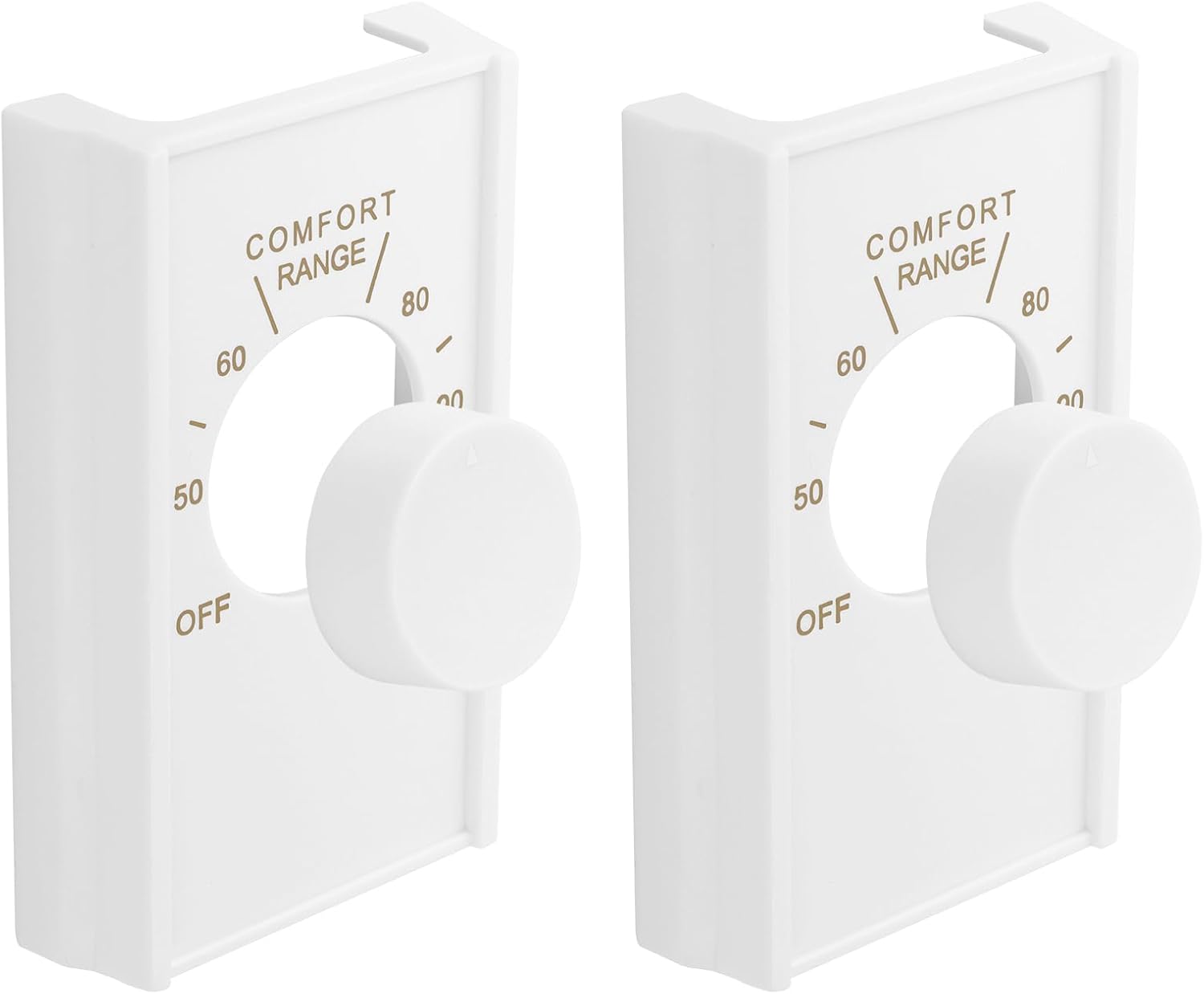 White Double Pole Line Volt Thermostat Cover for Old Style D22 - HVAC,with Line Volt Knob Knob Replacement Set (2)