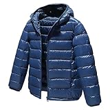 Design Réfléchi: Le manteau fille adopte un design de duvet anti-diamant, n'a pas l'air gonflé lorsqu'il est porté, et le style léger est pratique à ranger et à plier pour transporter, avec une capuche classique, il est à la fois chaud et beau lorsque vous sortez en hiver.