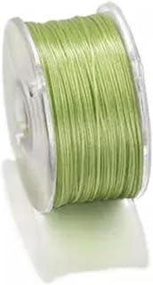 Un Rollo de Cuentas de arroz de Nailon de 50 Yardas de Largo para joyería de Bricolaje, con Cuentas de Color Verde Claro de 0,3 mm y 50 Yardas de Largo.