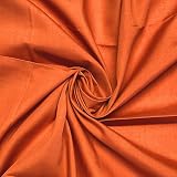 Tissu en coton égyptien tissé serré de couleur orange brûlé 140 cm de largeur