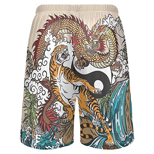 Penguin Flamingo Dragon Pajama Bottom Shorts for Men Soft Casual Sleep Lounge Shorts with Pockets S - XXL2
