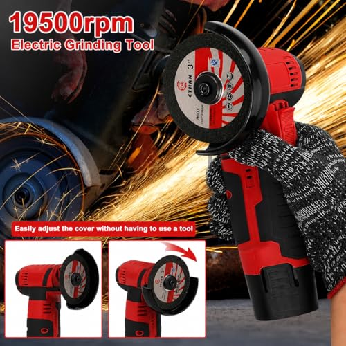 Image of Mini Angle Grinder Machine with 48V-2 Rechargeable Battery |19500 RPM With Abrasive Wheels for Cutting, Grinding & Polishing Metal, Marble & Stone Cutting with Spindle Lock and Toggle Switch.