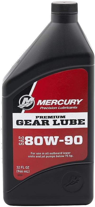 Mercury 80W-90 Premium Gear Lube for Outboards and Sterndrives, 1 Quart 858058K01