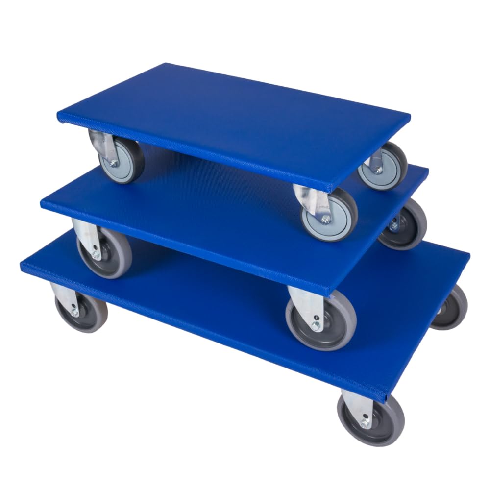 BB-Verpackungen 2 x Profi-Möbelroller Big 300kg 800 x 500 x 165 mm (2 Stück) | extrem stabil, wendiges Rollbrett, Antirutschbelag Transportroller und spurloses Rollverhalten