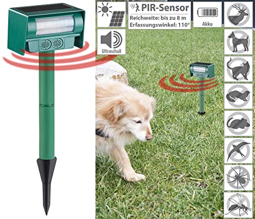 Royal Gardineer Hundeschreck Ultraschall: Ultraschall-Tierschreck gegen Hunde, Nager & Co., Solar, PIR-Sensor (Hunde vertreiben, Ultraschallpfeife gegen, Ton)