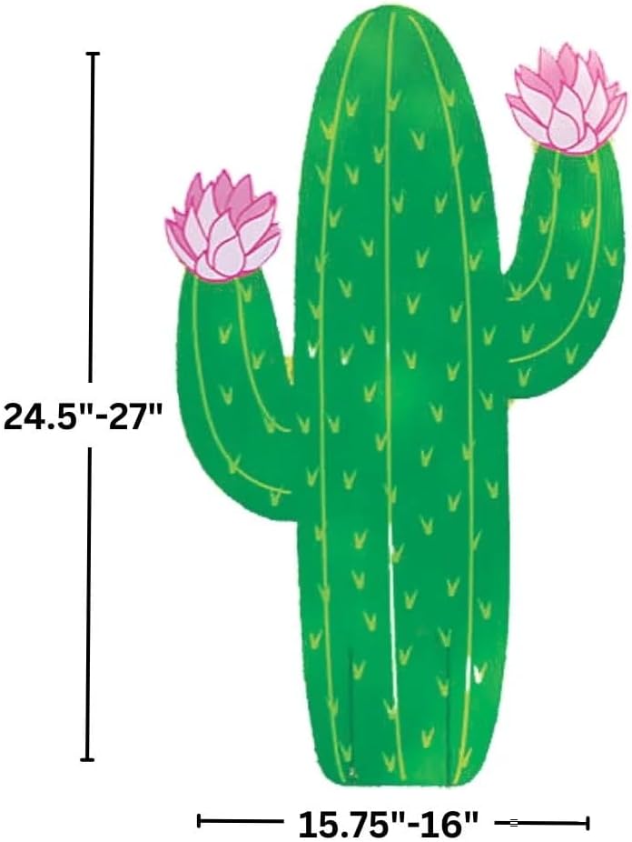 Fun Express Cactus Yard Signs - Set of 4 - Outdoor Cinco de Mayo and Fiesta Party Decor