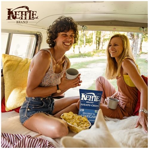 Image of Kettle Brand Sea Salt and Vinegar Kettle Potato Chips, Gluten-Free, Non-GMO, 7.5 oz Bag (Pack of 12)