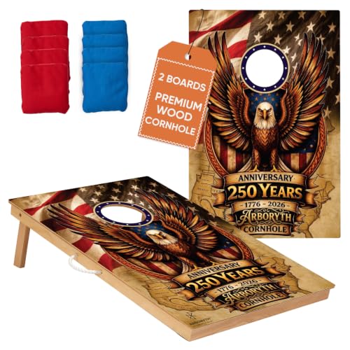 Image of Cornhole Board Set for Adults, Premium Wooden Bean Bag Toss Game with 8 All-Weather Bean Bags, Integrated Bean Bag Storage, Foldable Legs Outdoor Game