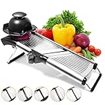 AVITONG Adjustable Mandoline Food Slicer Vegetable Slicer Fruit Cutter Stainless Steel Kitchen Julienne Slicer for Kitchen Waffle Fry Cut Potato Chip Vegetable Onion Cheese French Fry
