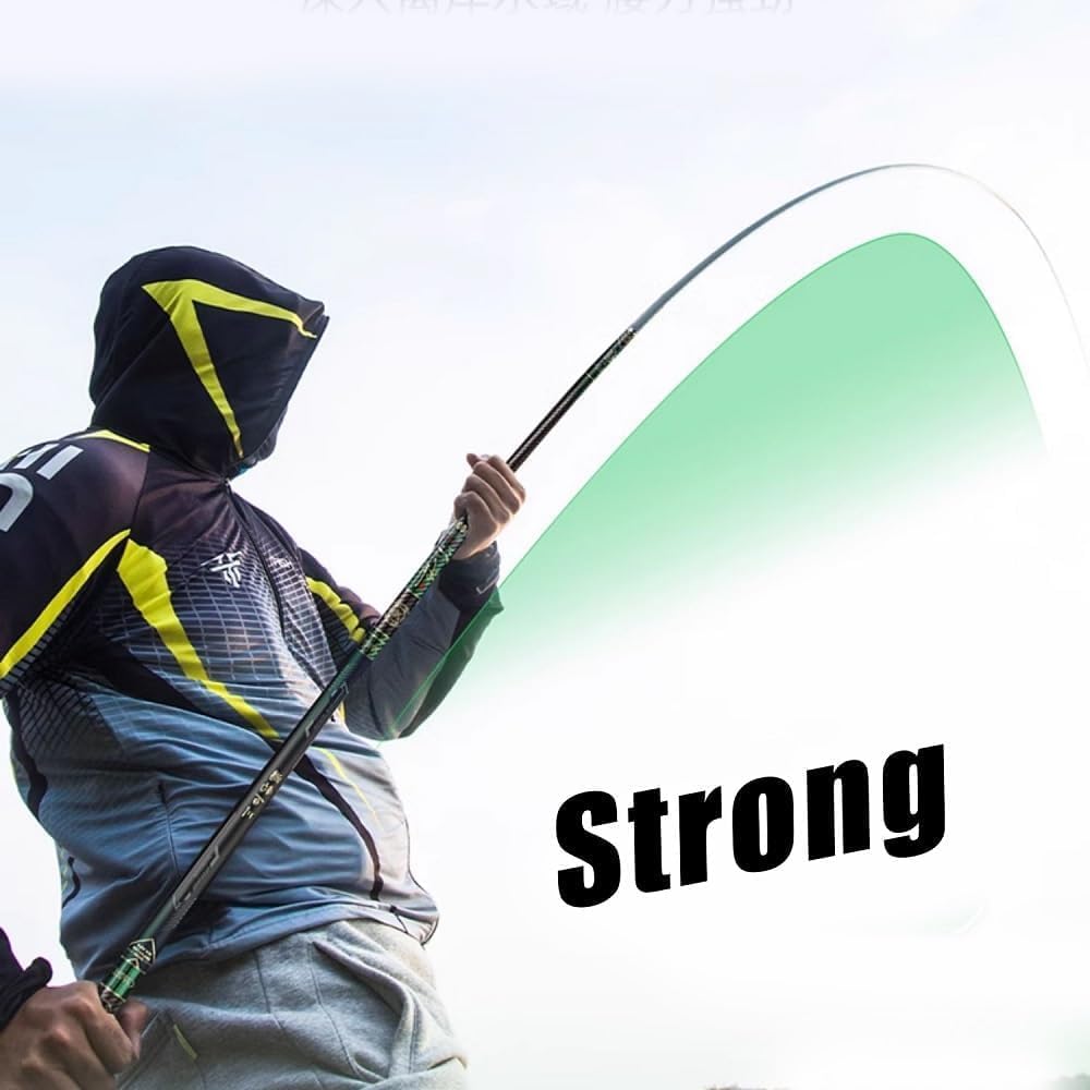 26Ft 29Ft 32Ft 35Ft 37Ft 40Ft Telescopic Fishing Rod Ultralight Travel Fishing Rod,Portable Collapsible Bass Crappie Rod,1 Piece Carbon Fiber Inshore Stream Trout Pole Free Tip