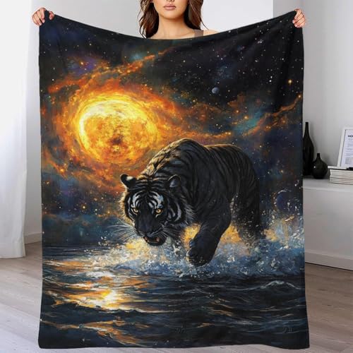 Couverture tigre douce 127x152 cm jeté de lit et canapé - 6