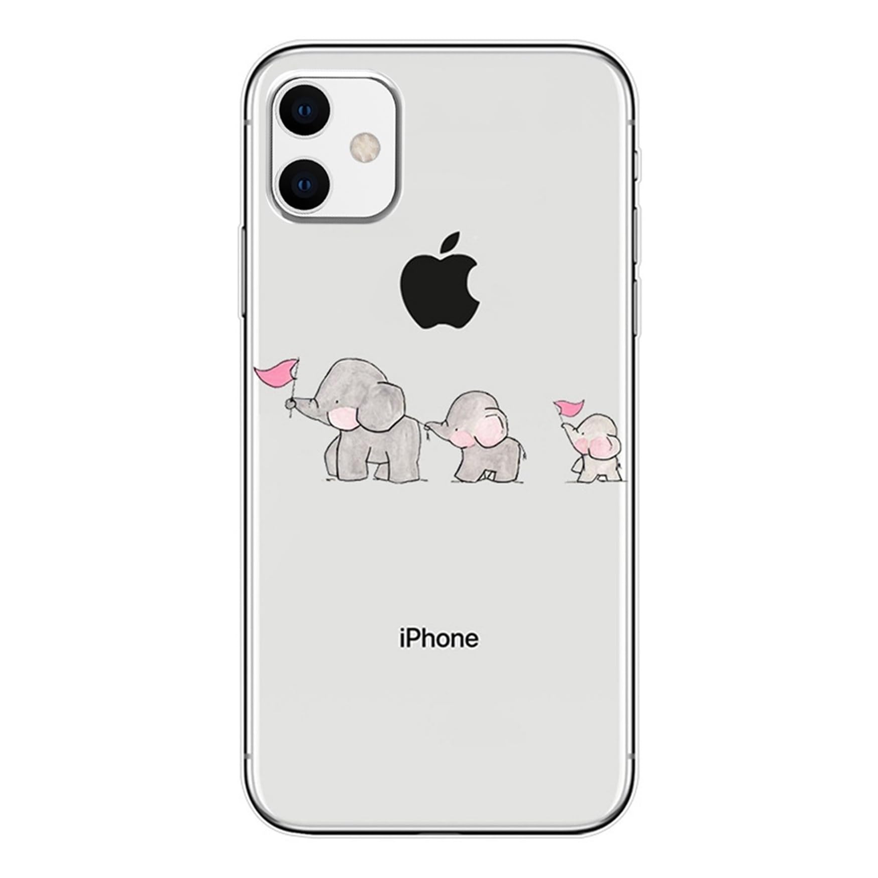 Einaily Hülle für iPhone 16 Pro Case Crystal Clear Handyhülle Mode Chic Muster Ultra Dünn TPU Silikon Elefant Bumper Stoßfest Kratzfest Schutzhülle für iPhone 16 Pro Slim Cover
