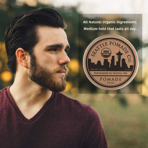 Seattle Pomade Co. USDA Certified Organic Pomade. Medium Hold & High Shine, Hair Styling Formula for Straight, Thick and Curly Hair. Non GMO - Thumbnail 6