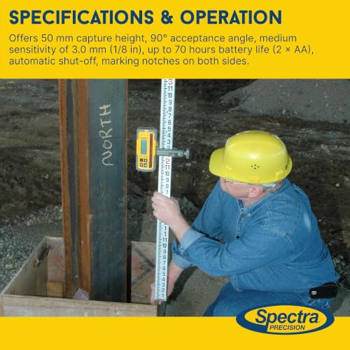 Image of Spectra Precision HL700 Digital Readout Receiver for Basic & Advanced Performance, Huge 5 in (12.7 cm) Reception Height, Front & Rear LCD Displays, Waterproof and Weatherproof