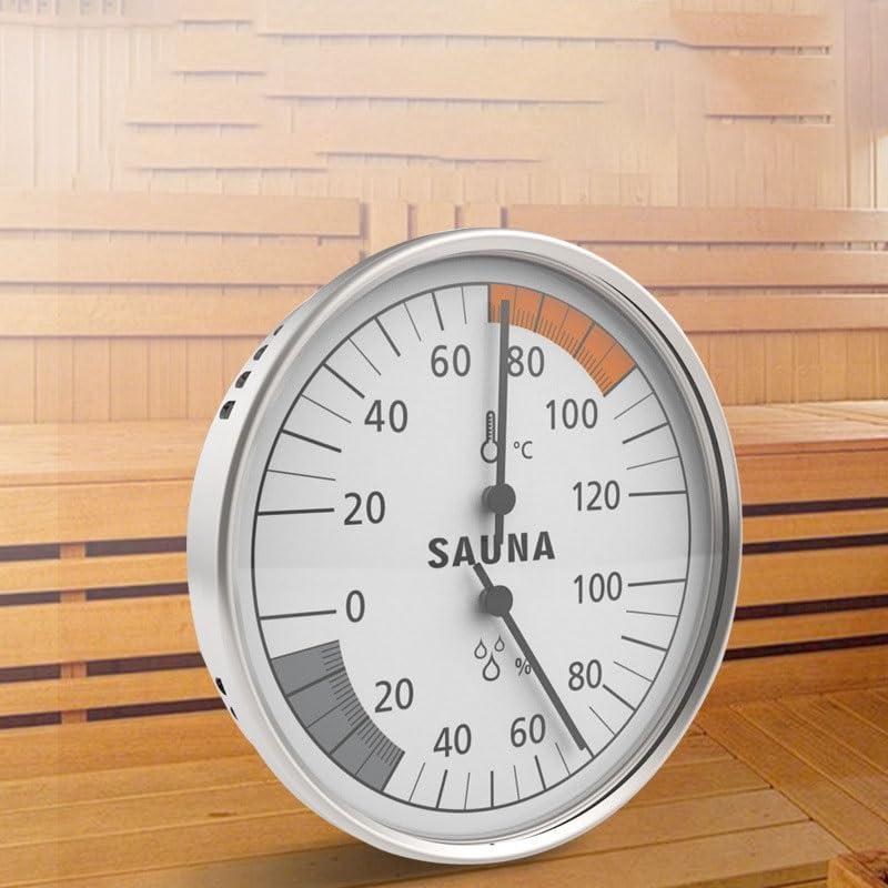 Metal Casing Wall-Mounted Sauna Temperature Humidity Meter Mechanical Hygrometer