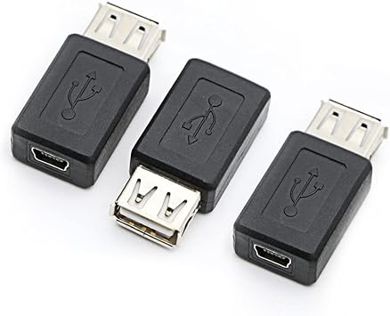 3 Pack USB 2.0 A Female to USB B Mini 5 Pin Female Adapter Converter