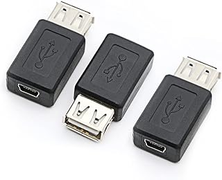 rgzhihuifz 3 Pack USB 2.0 A Female to USB B Mini 5 Pin Female Adapter Converter