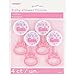 Plastic Pink It's a Girl Rattle Baby Shower Favor Charms, 4ct