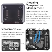 GeeekPi Argon One V2 Raspberry Pi 4 Aluminium Gehäuse mit Lüfter, Aluminium Kühlkörper, Power-Taste, unterstützt Retro Gaming, Filme und Musik – Ansicht 6