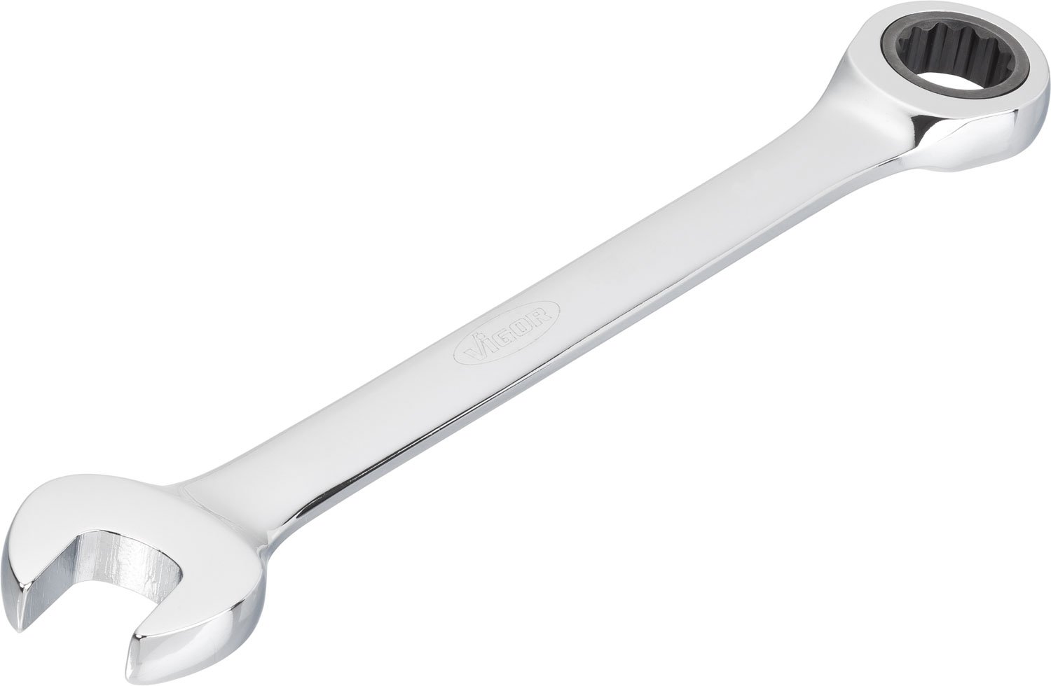 Vigor V1022 Ratcheting Wrenches, Long Style 17 cm, Chrome, 12 mm